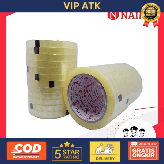 

(12pcs) Selotip 12 MM x 90 Yard - Lakban Kecil Isolasi 1/2 Inch