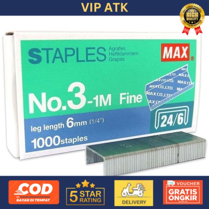 

[ECER] ISI STAPLES no 3 MERK MAX / ISI STAPLER BESAR MAX