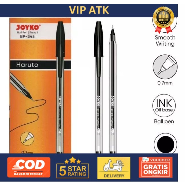 

Pulpen Joyko Haruto BP 345 / Ball Pen 0.7mm (12Pcs)