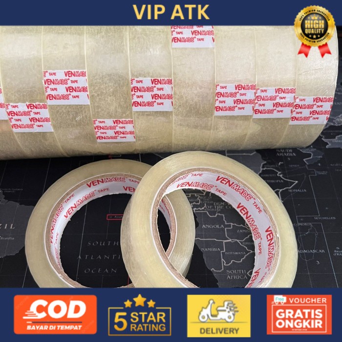 

ISOLASI / SELOTIP SEDANG / 1 INCH x 100 YARD /24 MM MERK VENMADE !