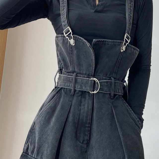 Baju Kodok Wanita Overall Wanita Korean Style Celana Tali Panjang Modern Outfit Terusan Korea Celana