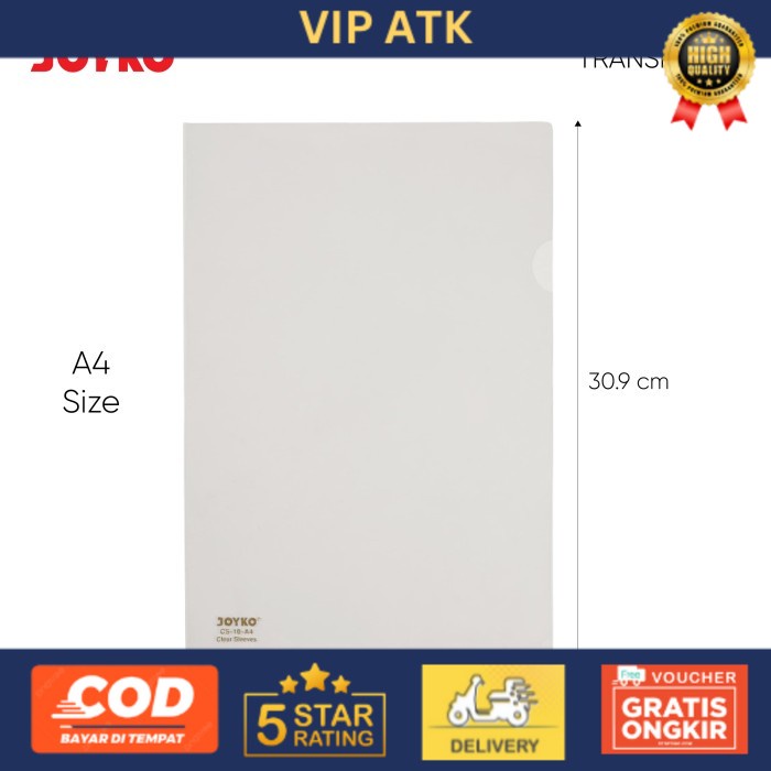 

Clear Sleeves Map L Bening Transparan Joyko CS-10/A4 2335/F4 - CS-10 White