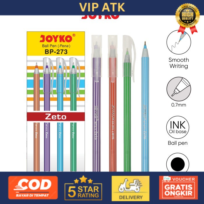 

Ball Pen Pulpen Pena Joyko BP-273 Zeto 0.7 mm 1 Box 12 Pcs