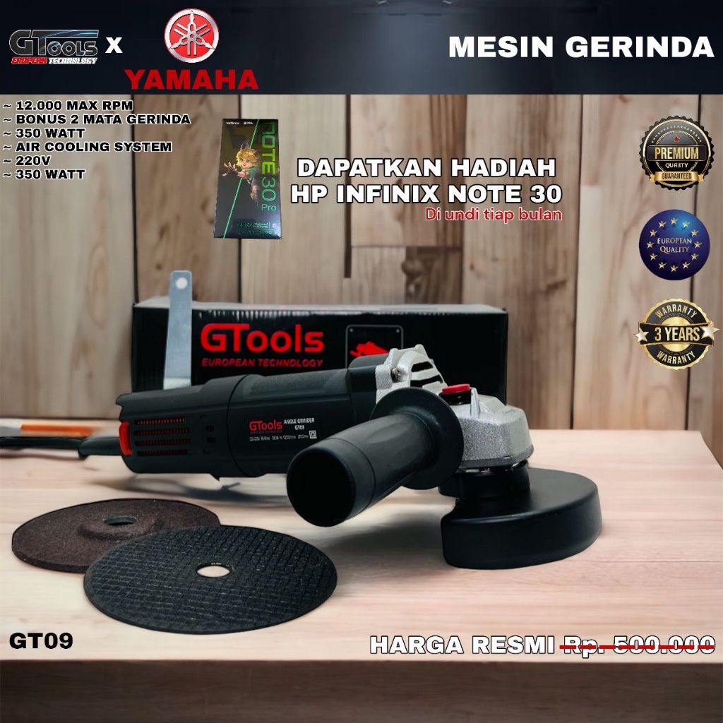 DISKON 90% Mesin Gerinda Tangan Listrik Yamaha GT09 350Watt Kualitas Premium Mubarak Tech Jakarta