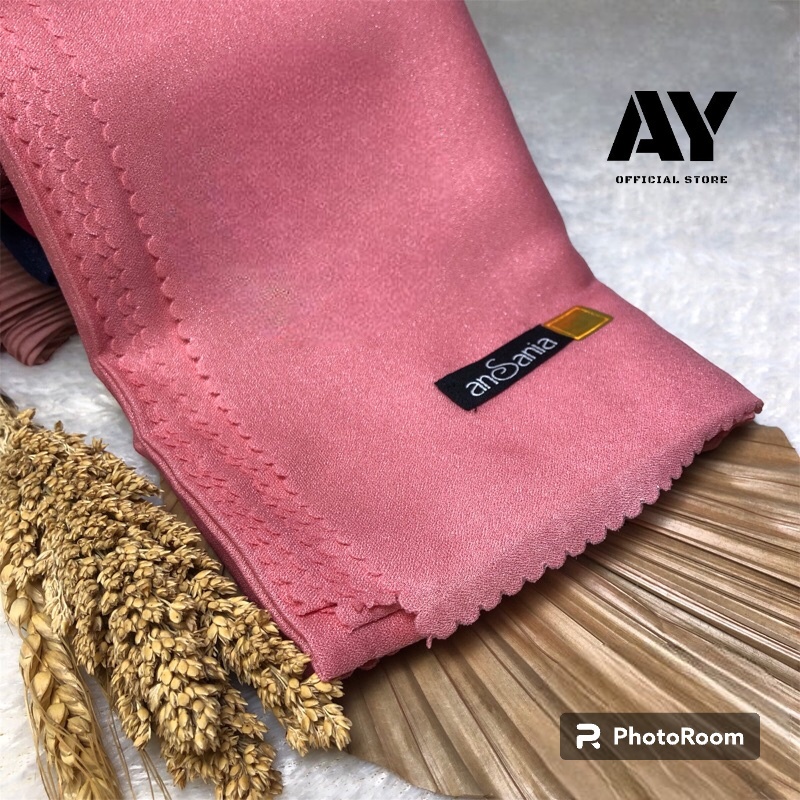 (COD)jilbab segiempat ansania glamour ORIGINAL laser cut size 110x110 motif gliter warna salem paste