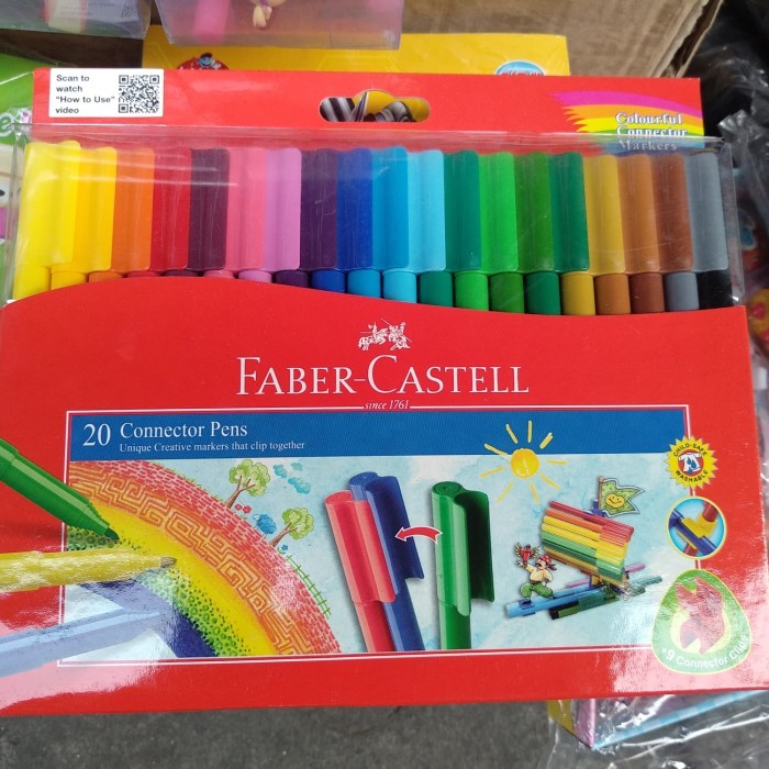 

connector pens atau spidol 20 faber castell
