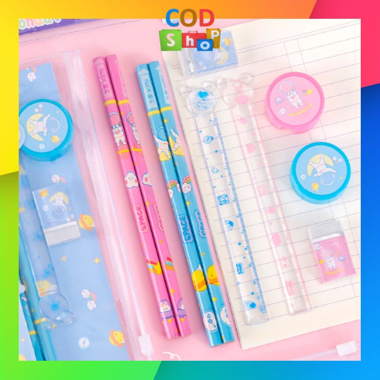 

COD - S5942 Alat Tulis Set Mini Stationary / Set Alat Tulis 5 In 1 Karakter / Warna-Warni Astronot Stationary / Set Alat Tulis
