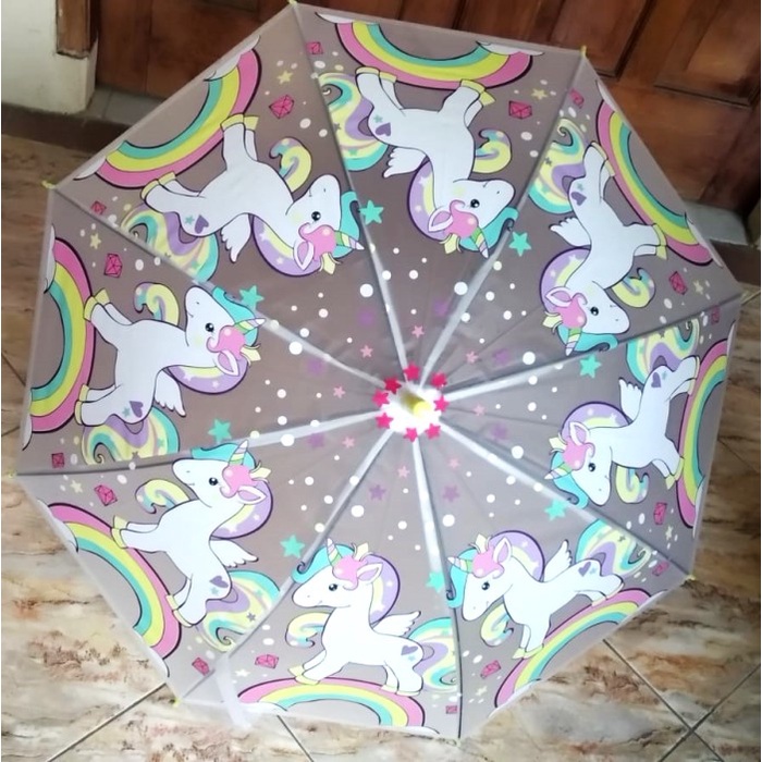 PAYUNG ANAK KARAKTER HELLO KITTY PINK KARAKTER KARTUN - PONY GREEN