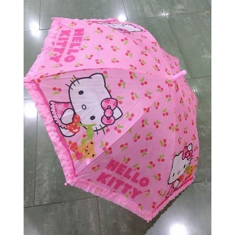 PAYUNG ANAK KARAKTER HELLO KITTY PINK KARAKTER KARTUN - PONY GREEN