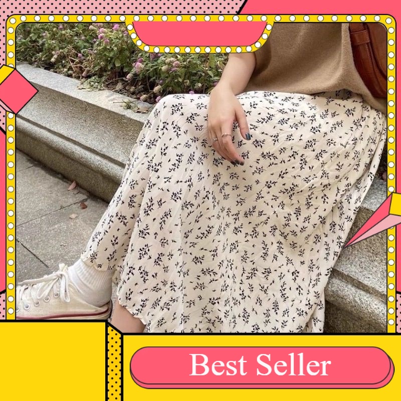 FLORAL SKIRT | ROK KOREA | BELLA FLORAL KOREAN SKIRT / SEIRA SKIRT / ROK MOTIF BUNGA / ROK PANJANG W