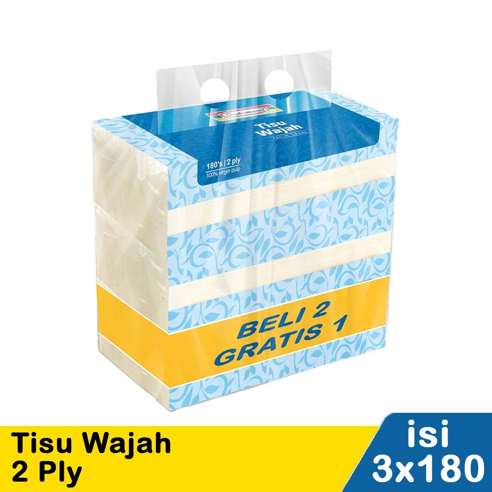 Indomaret Facial Tissue 2 Ply   3X180'S