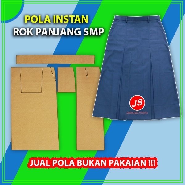Pola Instan Rok Panjang SMP [ Pola Baju Jamblang Studio ]