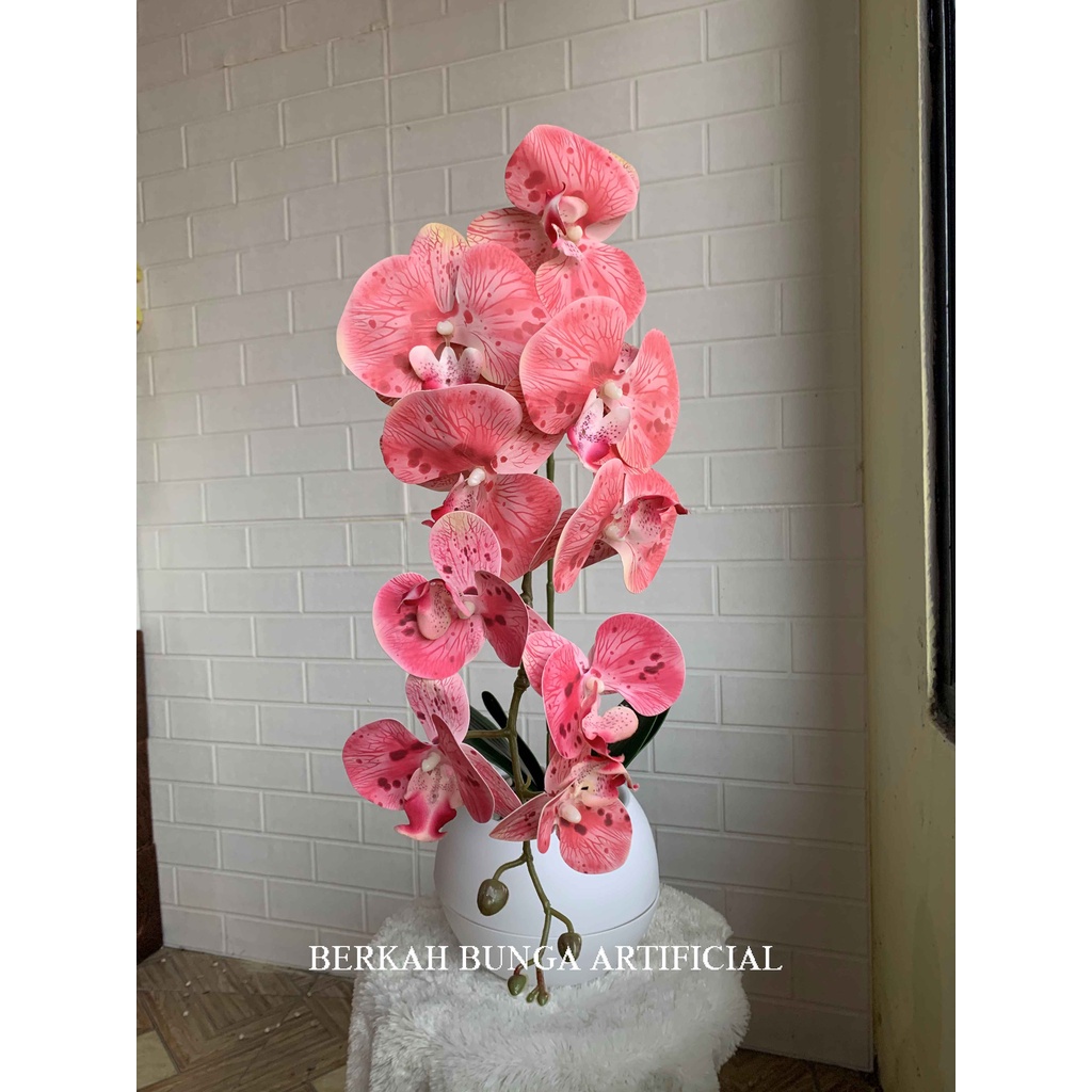 pohon bunga anggrek bulan hiasan artificial plastik latex dekorasi murah- anggrek plastik- anggrek b