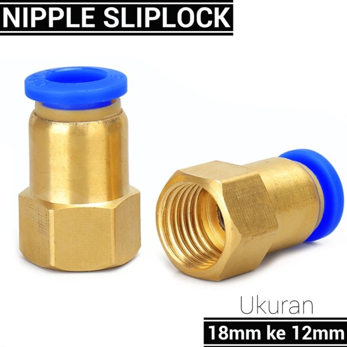 Nepel Slip Lock Output Pompa DC Drat 18mm ke Selang 12mm OM27