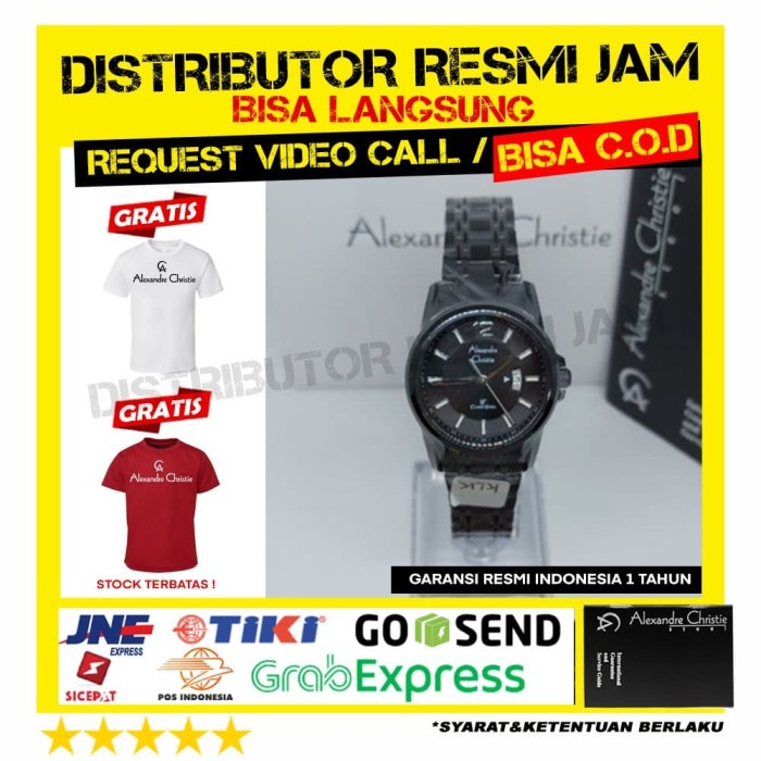 ALEXANDRE CHRISTIE WANITA BLAC AC8325LD AC 8325 8325LD GARANSI RESMI
