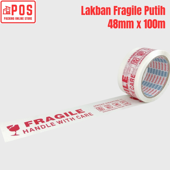 

Lakban Fragile Putih 2inch 48mmx100m | Solatape