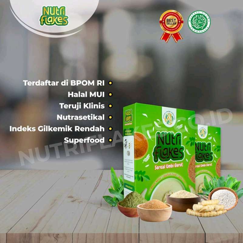 

e Sereal Umbi Garut - NUTRIFLAKES - Superfood Halal MUI & BPOM -