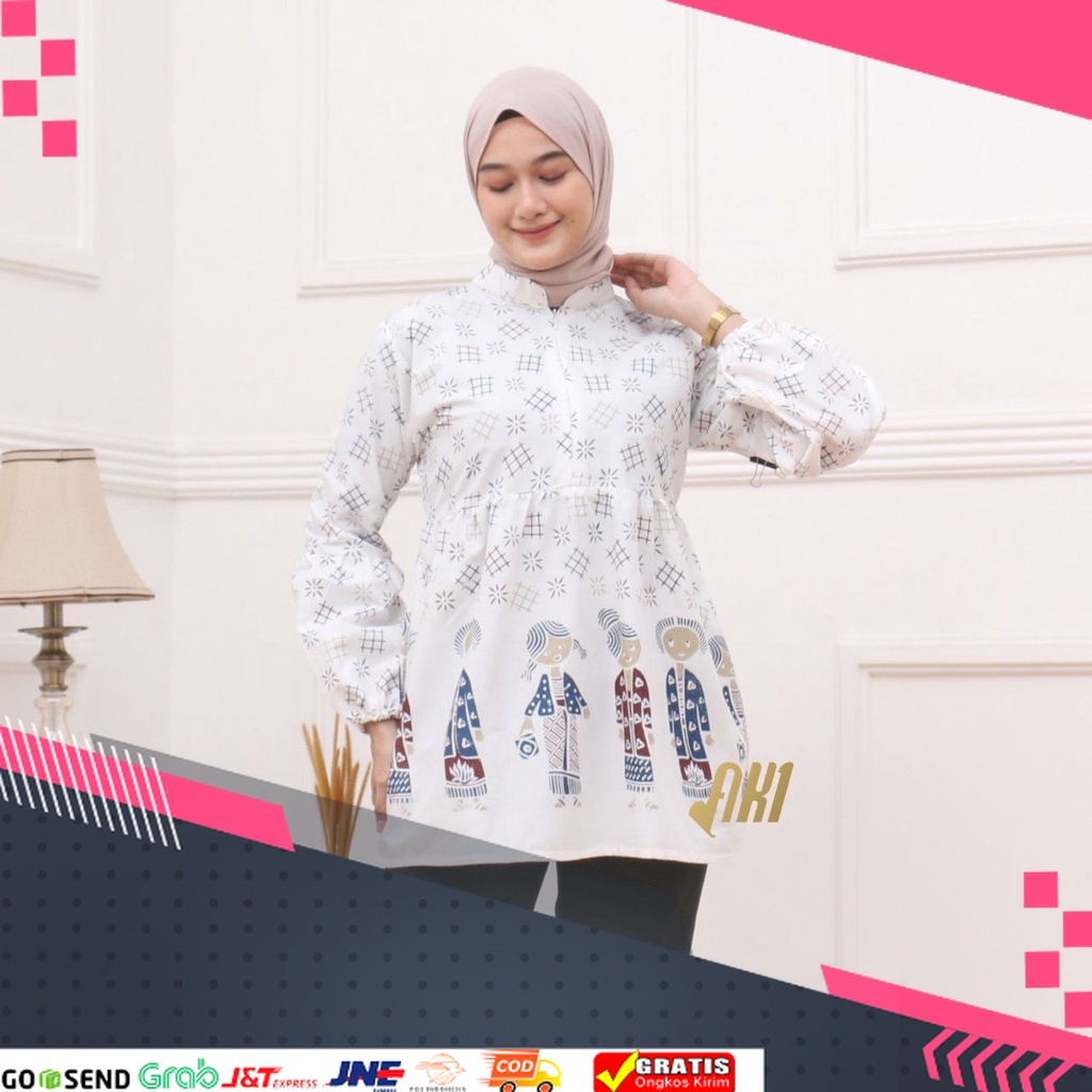 TREND BATIK MASA KINI DESAIN BARU HARGA MURAH /Batik Alina Bu Tejo Bouse Batik Baju Batik Wanita Mod