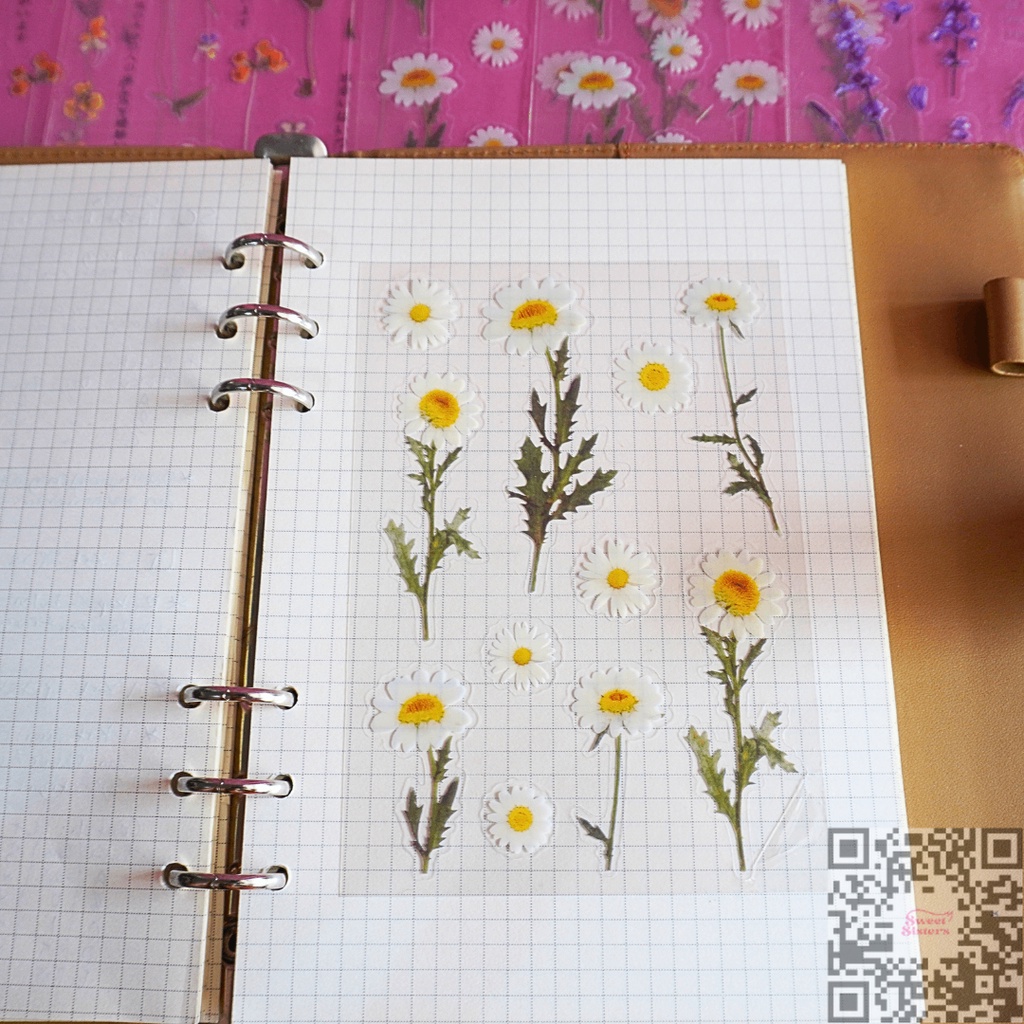 

[1 Pcs/Pack] Sticker Daisy Flower Pet Aesthetic DIary Journal Deco Scrapbook Murah
