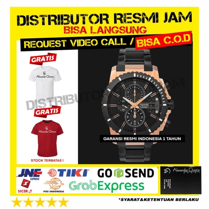 JAM ALEXANDRE CHRISTIE AC6532 AC6532MC AC 6532 GARANSI RESMI 1 TAHUN