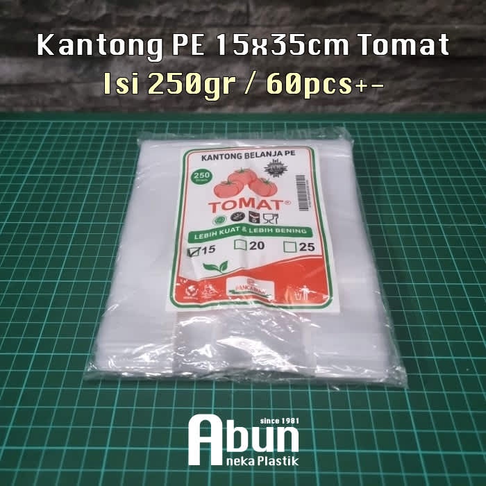 Kantong Kresek PE Tomat Economy 15x35cm Isi (250gr/60pcs)
