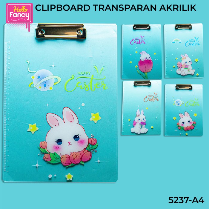

Clipboard Transparan / Papan Jalan Mika A4 5237-A4-CLIPBOARD-RANDOM