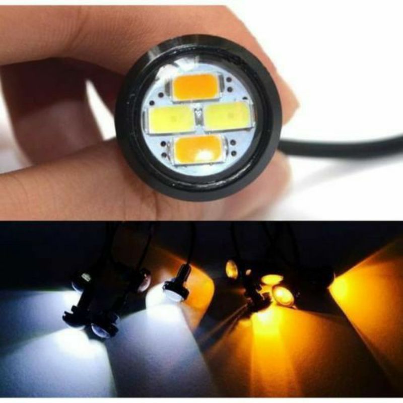 lampu led eagle eye 2 warna 23mm 12v mobil motor