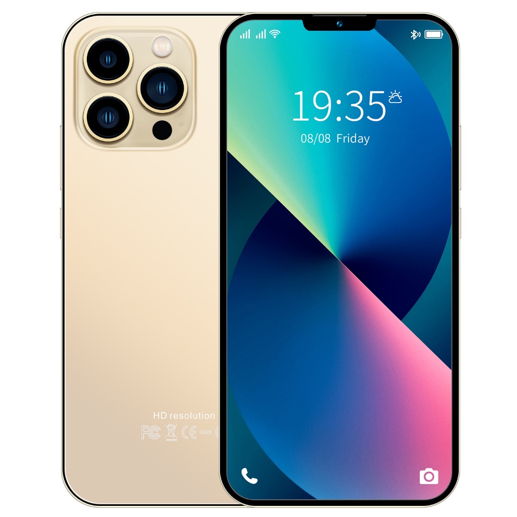 【Bisa COD】lPhone i14 Pro Max Handphone Asli 7.5lnci 12GB RAM+512GB ROM HD Kamera Dual SlM Dual 5G WiFi Smartphone Siswa Belajar Ponsel dual card dual standby gaming phone hp murah M|STER|B0X FUJI33shop-i13-Emas