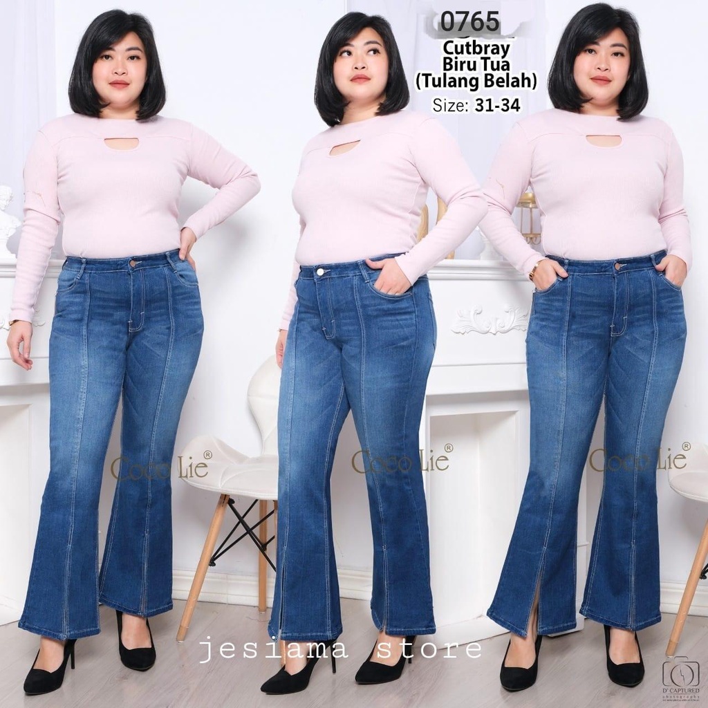 JESIAMA - CELANA CUTBRAY JEANS FRONT LINE BELAH - SOFTJEANS STRETCH IMPORT