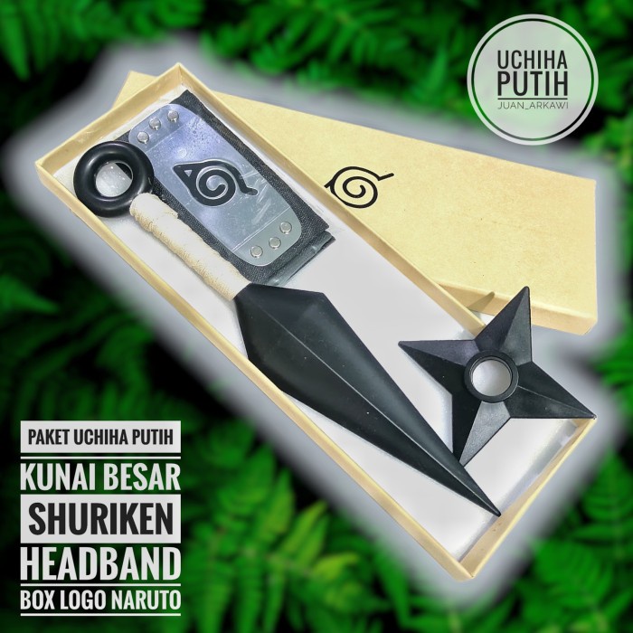 Paket Mainan Kunai Cosplay Ninja Naruto - Merah Uchiha