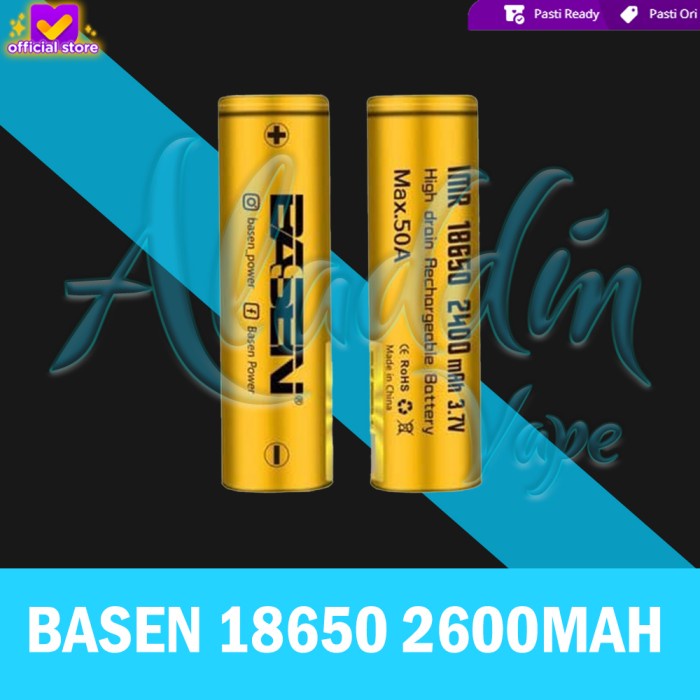 Authentic Battery Baterai 18650 BASEN 2600mAh 40A  for Vapor