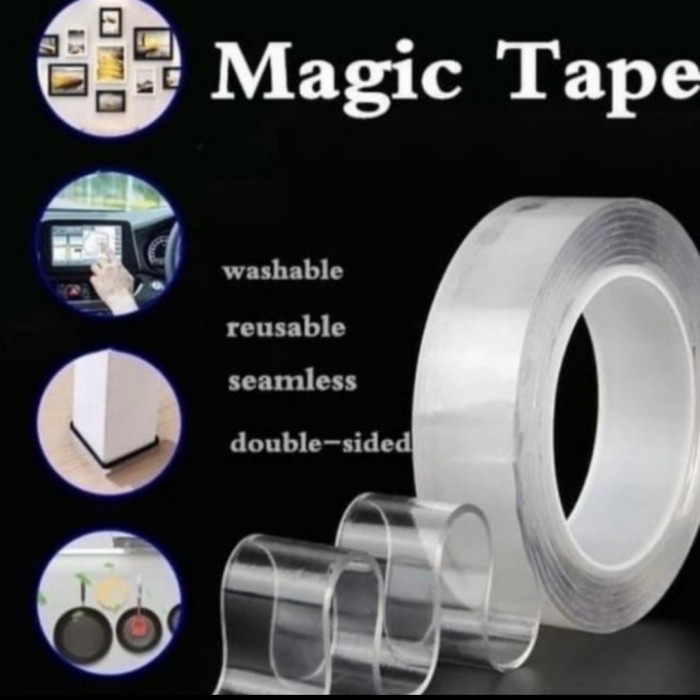 

Nano Magic Double Tape Bening Tahan Air 30mm x 1meter