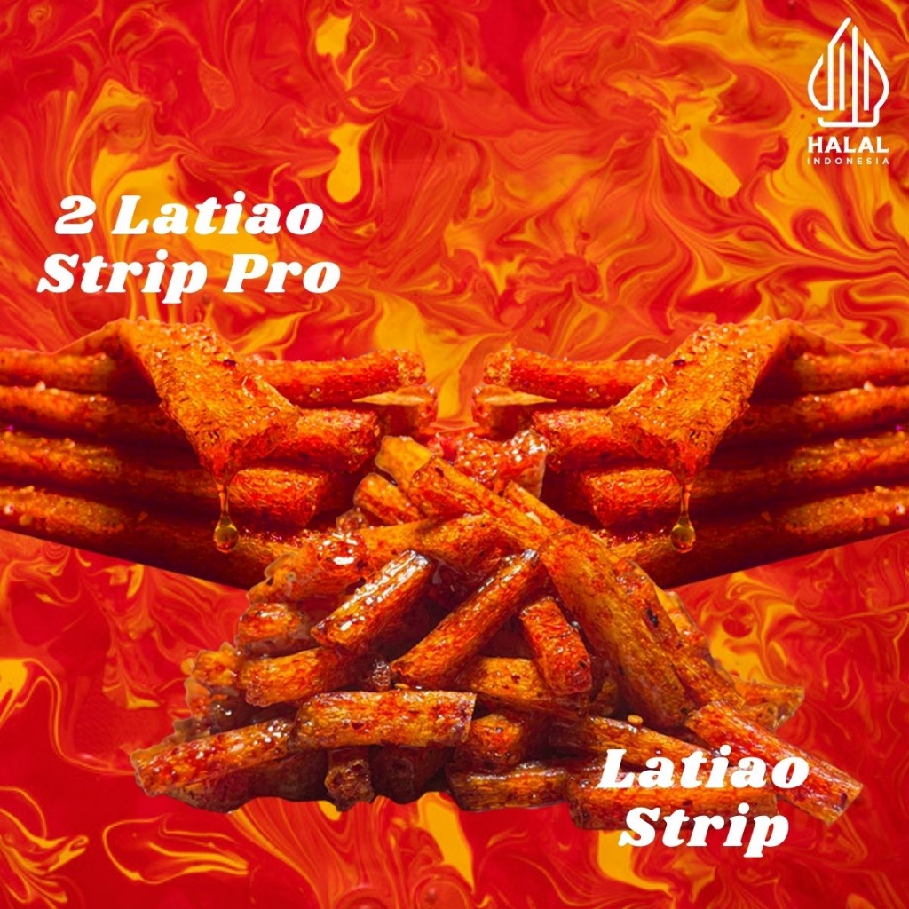 

[PAKET LATIAO] Strip (1pcs) + Strip Pro (2pcs) | CEMILAN SNACK VEGETARIAN GLUTEN | HALAL | PEDAS Makanan | Food | Snacks