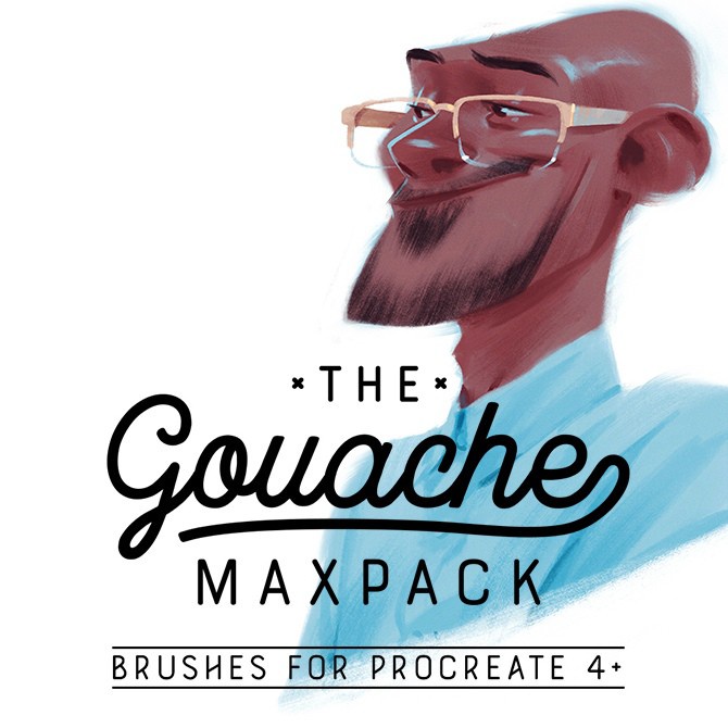 Procreate Brush - The Gouache MaxPack Brush for Procreate [ FREE BONUS ]
