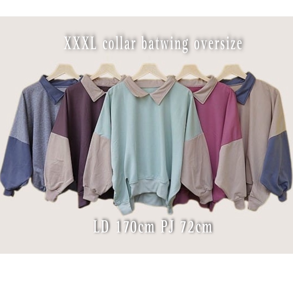 Sweater Kerah Batwing XXXL Oversize Oblong Wanita Bigsize - SWEATER OVERSIZE - SWEATER WANITA KOREA 
