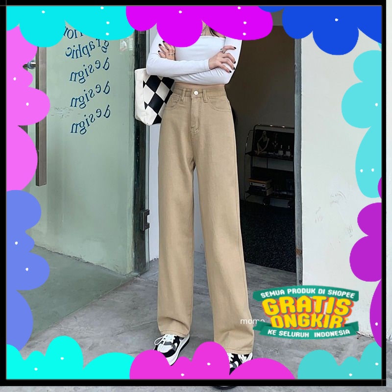 Highwaist Kulot Jeans Wanita Loose JEANS MOCCA/ Kualitas Terbaik