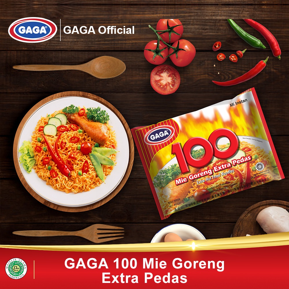 Mie gaga 100 mie goreng Extra Pedas 88 gr