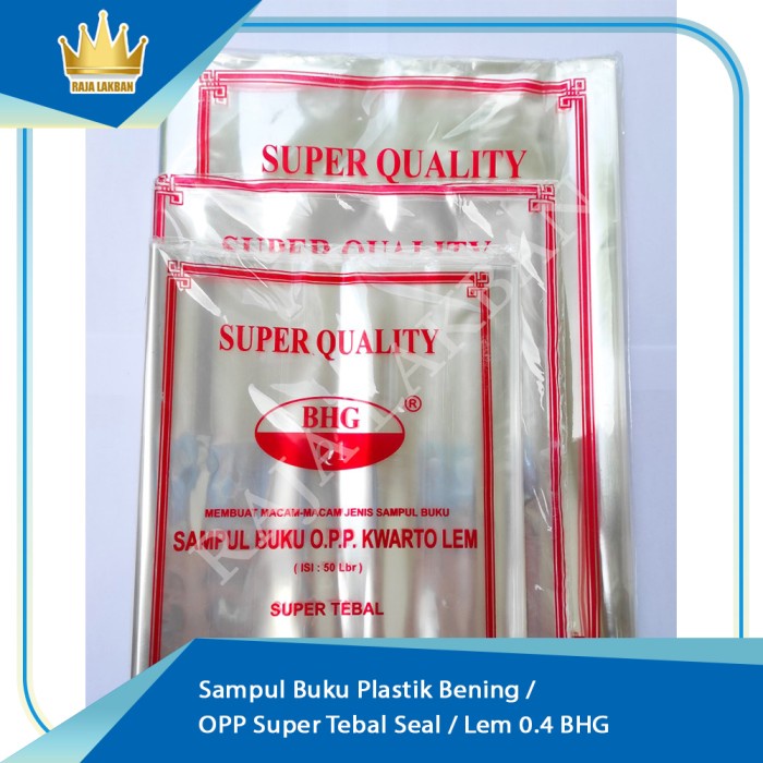 

Sampul Buku Plastik Bening / OPP Super Tebal Seal / Lem 0.4 BHG - Kuarto