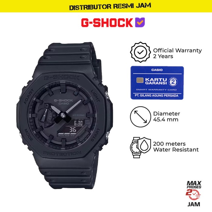 GSHOCK G SHOCK G-SHOCK GA-2100-1A1DR GA2100 GA 2100 1A1DR FULL BLACK