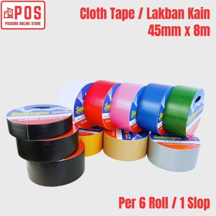 

6 Roll Lakban | Lakban Kain Premium 2inch 45mmx8m | Solatape