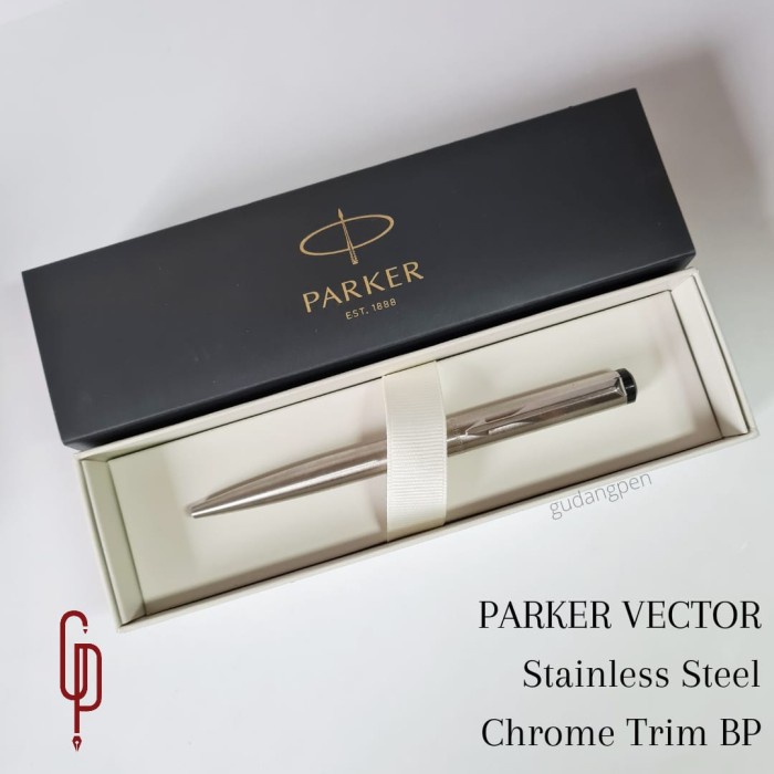 

Best Seller- Parker Vector Stainless Steel SS CT BP - Isi Biru