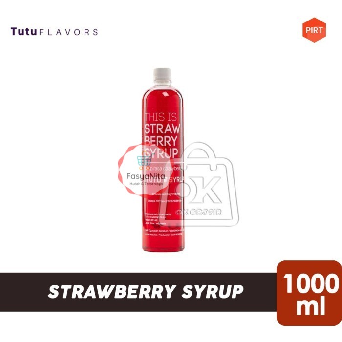 

Tutu Strawberry Syrup / Sirup Stroberi (Botol Plastik 1000ml) - FasyAnita Mart Denpasar