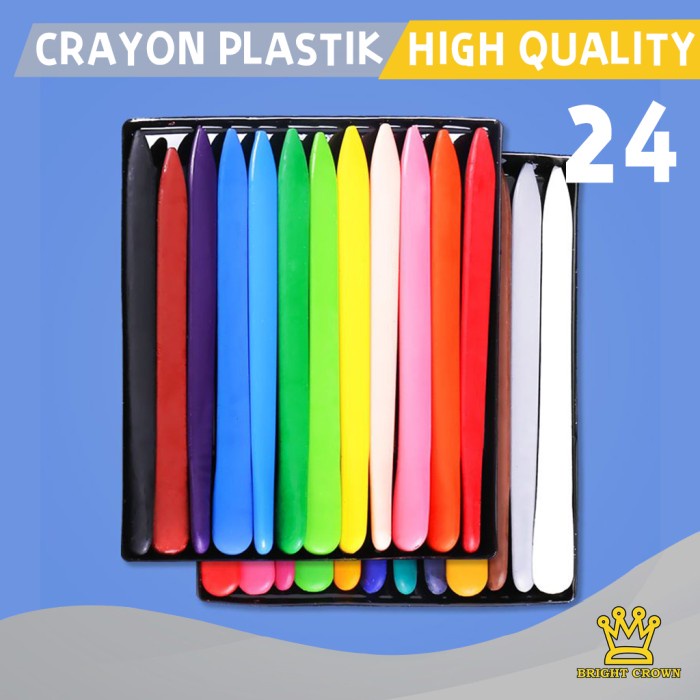 

[New] Bright Crown Crayon Magic Anti Kotor ISI 12/24/36Pcs Crayon Anak - Set Crayon24Pcs