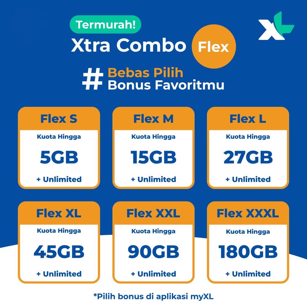 Paket Data XL Xtra Combo Lite & Xtra Combo Flex + Bonus Unlimited Turbo/Lainnya