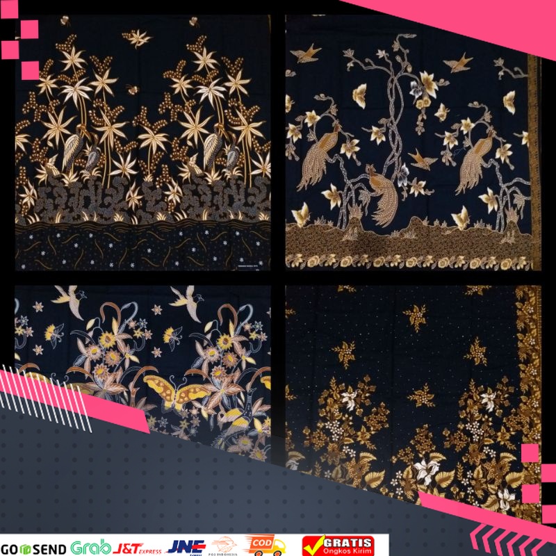 MOTIF BATIK BATU TERMURAH TERPOPULER /Kain batik jawa indah cibulan Hitam Manis H Santoso | Unggul J