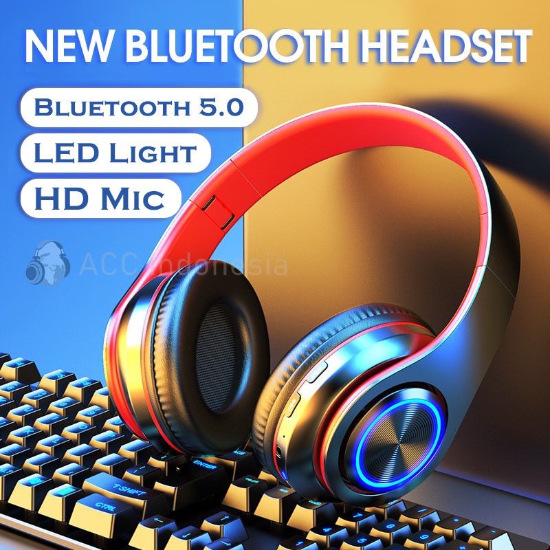 Headphone bluetooth return pabrik / Headphone Bluetooth Led / Headphone HM01 / Headphone bluetooth 4