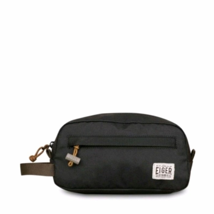 Tas Eiger Journal Dopp Kit Hand Bag Clutch Tas Pria Wanita Hitam - olive