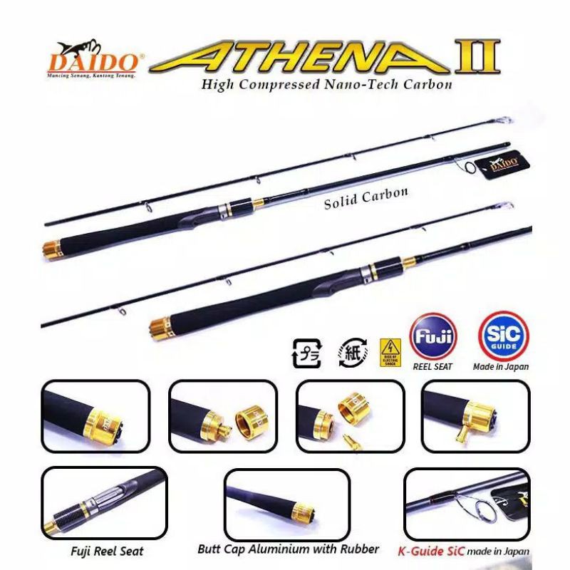 JORAN CARBON DAIDO ATHENA II 180 8-17lb/10-20lb KUALITAS JEPANG ASLI KUAT TERLARIS