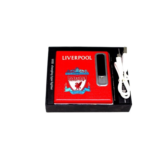 Kotak Tempat Rokok Cas USB Motif FC KOREK CAS LIVERPOOL 2133.39 pz store