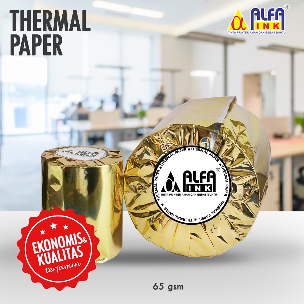 

ALFAINK THERMAL PAPER Ukuran 57x37mm, 57x47mm, 80x80mm Kertas Thermal SHABG